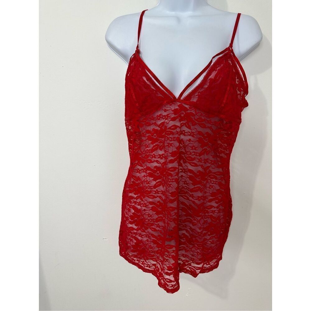 In Bloom by Jonquil Lingerie Women's Small red Babydoll Mesh & Lace A807